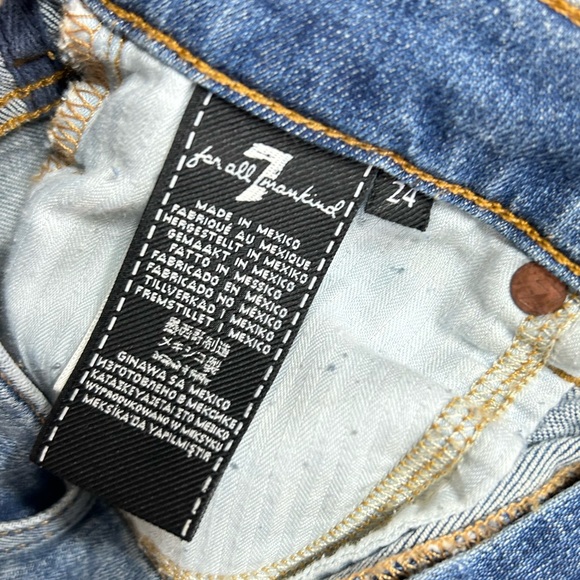 7FAMK Skinny Mid-Rise Ankle Crop with Stripe Patch sz 24 Jeans 7 for all mankind - Picture 7 of 11